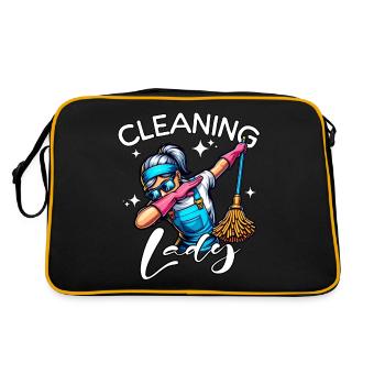 Putzfrau - Retro Tasche - Schwarz/Gold - Hinten