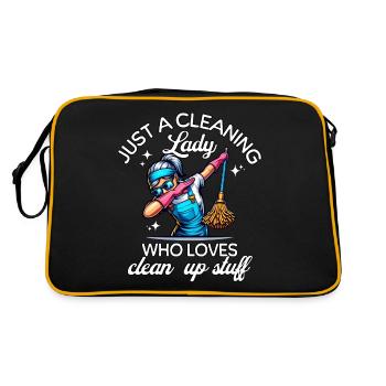 Cleaning lady cleaner - Retro Bag - black/gold - Back