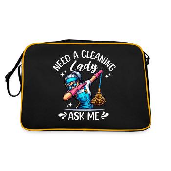 Cleaning lady cleaner - Retro Bag - black/gold - Back