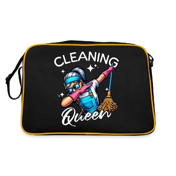 Putzfrau - Retro Tasche - Schwarz/Gold - Hinten