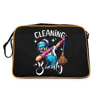 Putzfrau - Retro Tasche - Schwarz/Gold - Hinten