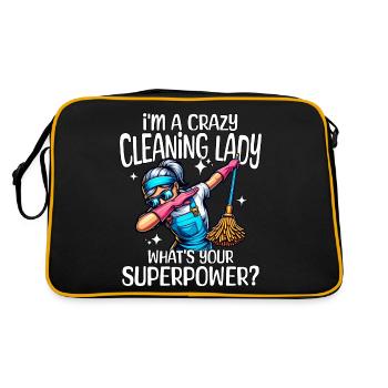 Cleaner Superpower Cleaning Lady - Retro Bag - black/gold - Back