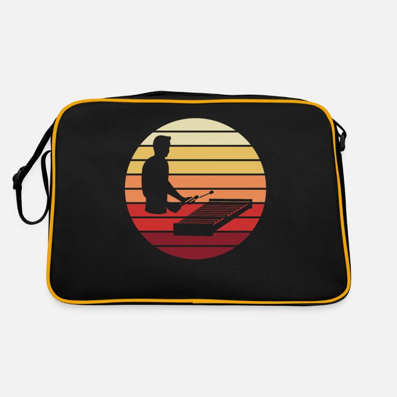 Abendklang Xylophonist Silhouette Geschenk Retro Tasche