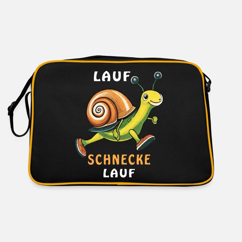 LAUF SCHNECKE LAUF - Retro Tasche - Schwarz/Gold
