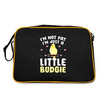 Budgie Bird Pet Parakeet Gift - Retro Bag - black/gold - Back
