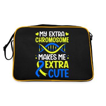My Extra Chromosome Makes Me Extra Cute Funny - Retro Bag - black/gold - Back