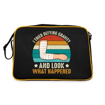 Gravity Broken Bone Slip and Fall Accident Injury - Retro Bag - black/gold - Back