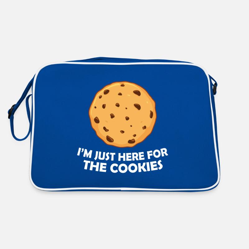 Ich bin nur wegen der Kekse hier Retro Tasche