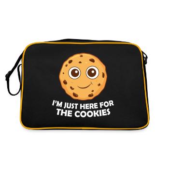Je suis juste là pour les biscuits - Sac Retro - noir/or - Dos