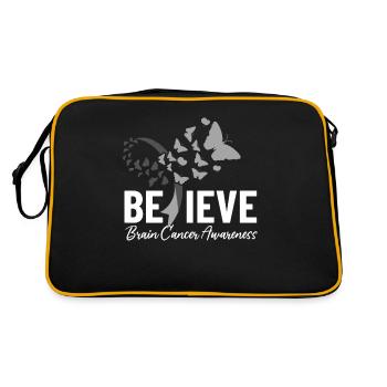 Bewusstsein für Hirntumor Gray Ribbon Neurochirurgie - Retro Tasche - Schwarz/Gold - Hinten