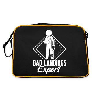 Schlechter Landungsexperte Lustige Fußverletzung mit gebrochenem Bein - Retro Tasche - Schwarz/Gold - Hinten