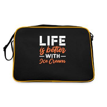 Crème glacée Crème glacée Crème glacée Cadeau d’été - Sac Retro - noir/or - Dos