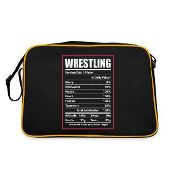 Wrestling Wrestler Fight Wrestling Ringer Gift - Retro Bag - black/gold - Back
