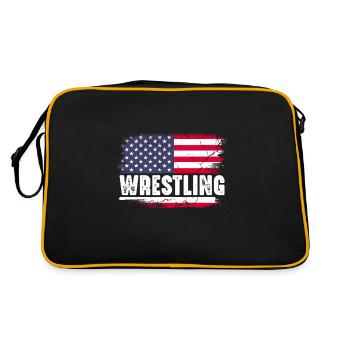 Wrestling Wrestler Fight Wrestling Ringer Gift - Retro Bag - black/gold - Back