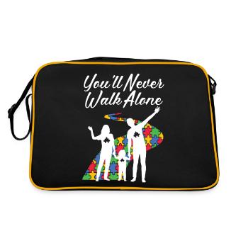 Journée de sensibilisation à l’autisme Cadeau autiste - Sac Retro - noir/or - Dos