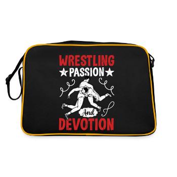 Wrestling passion and devotion - Retro Bag - black/gold - Back