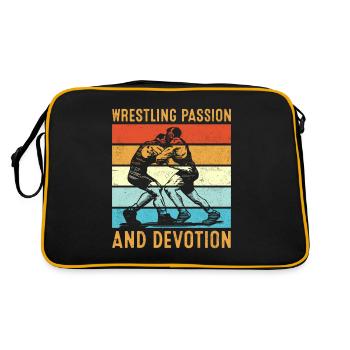 Wrestling passion and devotion - Retro Bag - black/gold - Back