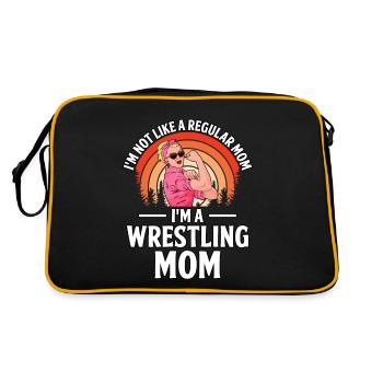 Ich bin nicht wie eine normale Mutter, ich bin eine Wrestling-Mutter - Retro Tasche - Schwarz/Gold - Hinten