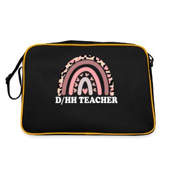 Enseignant sourd et malentendant Léopard sourd et malentendant - Sac Retro - noir/or - Dos