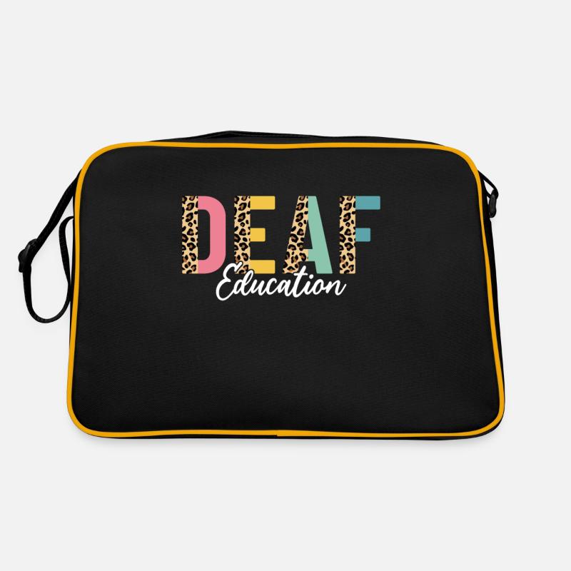 Deaf Education Half Leopard DHH Funny Deaf ASL Retro Bag
