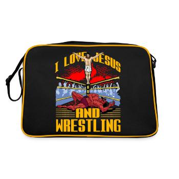 J’aime Jésus et la lutte - Sac Retro - noir/or - Dos