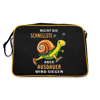 NOT THE FASTEST, BUT ENDURANCE WILL WIN - Retro Bag - black/gold - Back