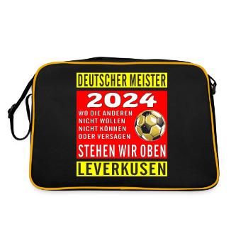 GERMAN CHAMPIONS LEVERKUSEN - Retro Bag - black/gold - Back
