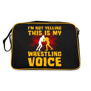 I'm not yelling this is my Wrestling Voice - Retro Bag - black/gold - Back
