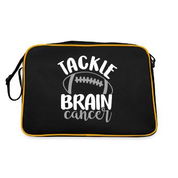 Tackle Cancer Football Brain Cancer Glioblastoma - Retro Bag - black/gold - Back