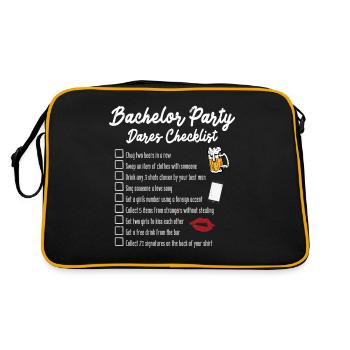 Junggeselle Jungesellenabschied - Retro Tasche - Schwarz/Gold - Hinten