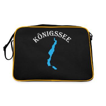 Königssee Silhouette - Natur Pur Genuss - Retro Tasche - Schwarz/Gold - Hinten