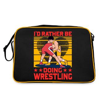 Je préfère faire de la lutte - Sac Retro - noir/or - Dos