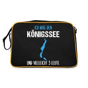 Königssee & 3 Freunde - Mehr nicht nötig! - Retro Tasche - Schwarz/Gold - Hinten