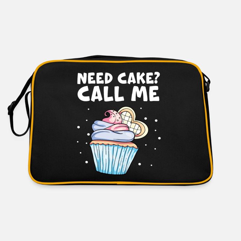 Cupcake Muffin Backen Geschenk - Retro Tasche - Schwarz/Gold
