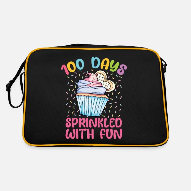 Cupcake Muffin Backen Geschenk - Retro Tasche - Schwarz/Gold