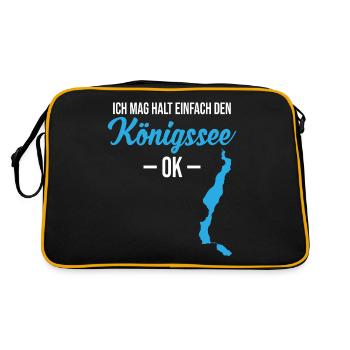 Königssee, einfach großartig - Klar gesagt! - Retro Tasche - Schwarz/Gold - Hinten