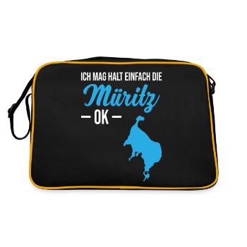 Einfach Müritz-Liebe - Ohne Wenn und Aber - Retro Tasche - Schwarz/Gold - Hinten