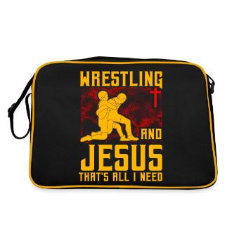 Wrestling and Jesus that's all I need - Retro Bag - black/gold - Back