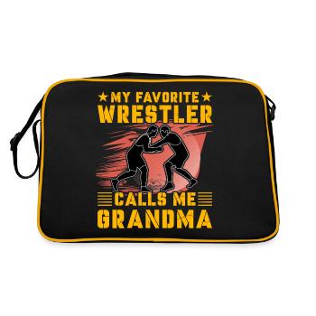 My favorite Wrestler calls me Grandma - Retro Bag - black/gold - Back