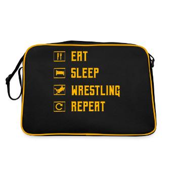 Eat Sleep Wrestling Repeat - Retro Bag - black/gold - Back