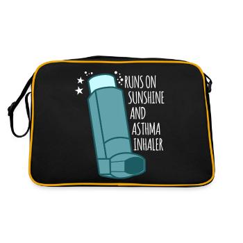 Asthma Inhaler Asthmatic - Retro Bag - black/gold - Back