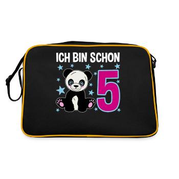 Cinq ans – Panda Party ! - Sac Retro - noir/or - Dos