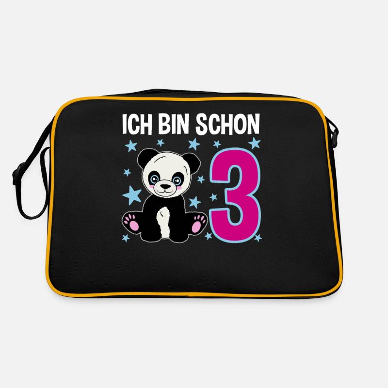 Trois ans de plaisir panda Sac Retro