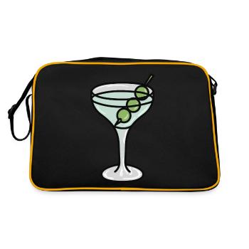 Martini Glass with Olives - Retro Bag - black/gold - Back
