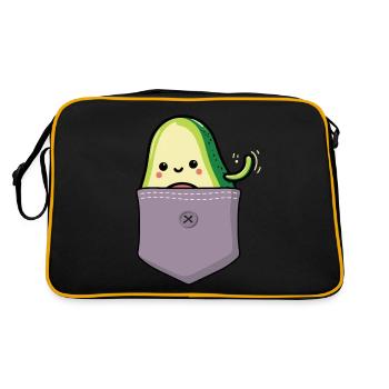 Avocado Guacamole Vegan Geschenk - Retro Tasche - Schwarz/Gold - Hinten