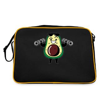 Avocado Guacamole Vegan Gift - Retro Bag - black/gold - Back