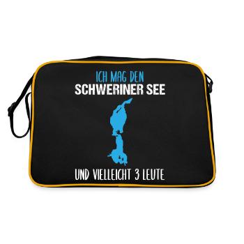 Le lac Schwerin et trois favoris - Sac Retro - noir/or - Dos