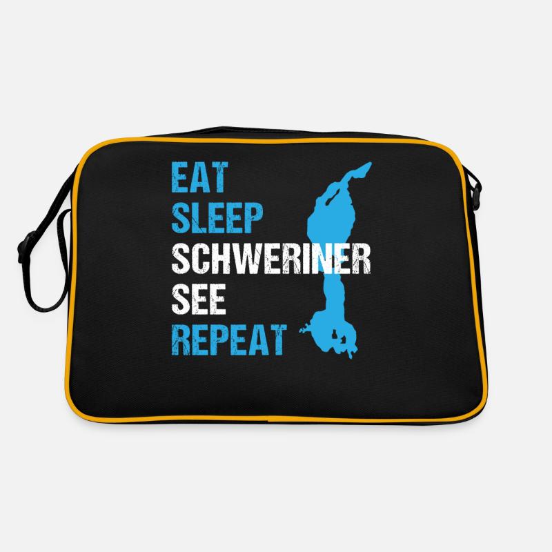 Schweriner See – Mein Rhythmus - Retro Tasche - Schwarz/Gold