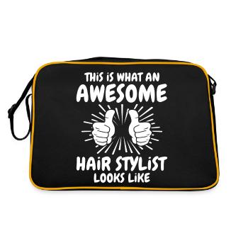 Haar Stylist - Retro Tasche - Schwarz/Gold - Hinten
