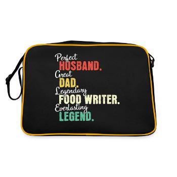 Food Writer Papa - Retro Tasche - Schwarz/Gold - Hinten